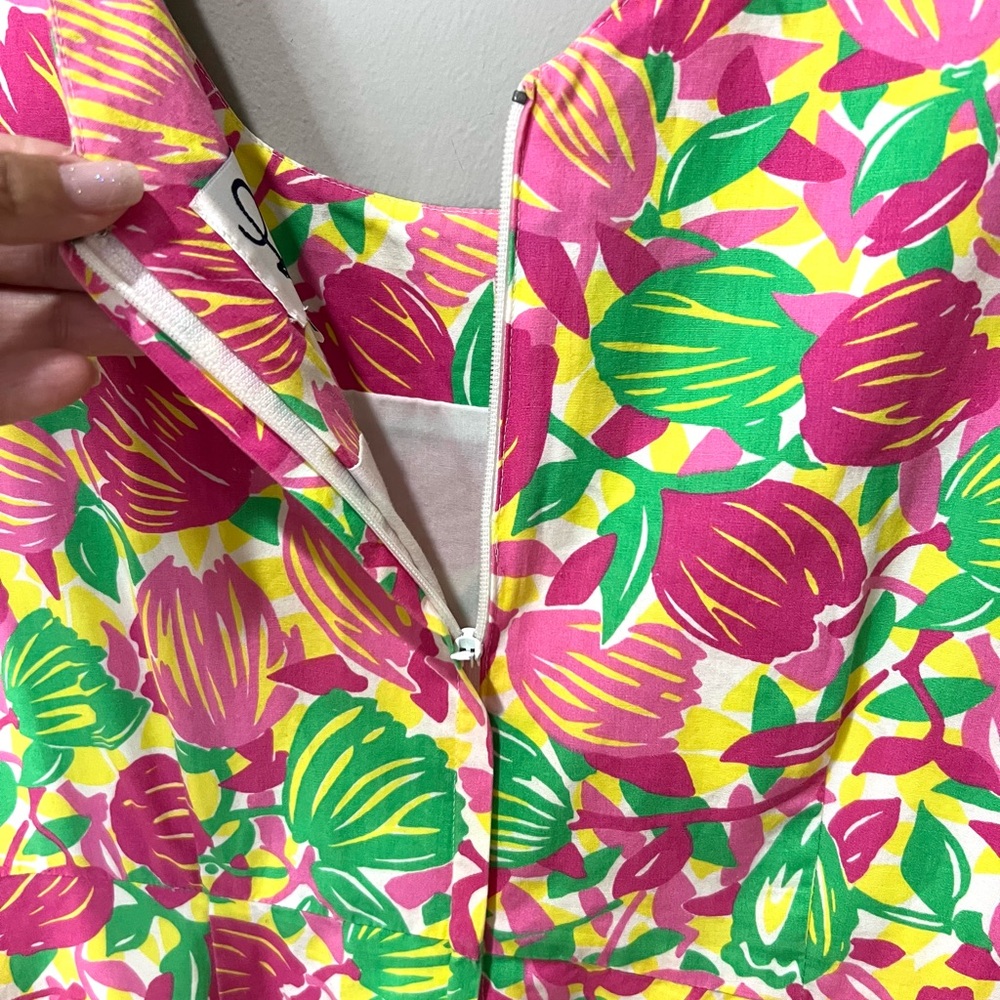 Lilly Pulitzer Vintage Mini Dress Tulip Print Sleeveless Cotton SZ 12 EUC - Picture 7 of 11